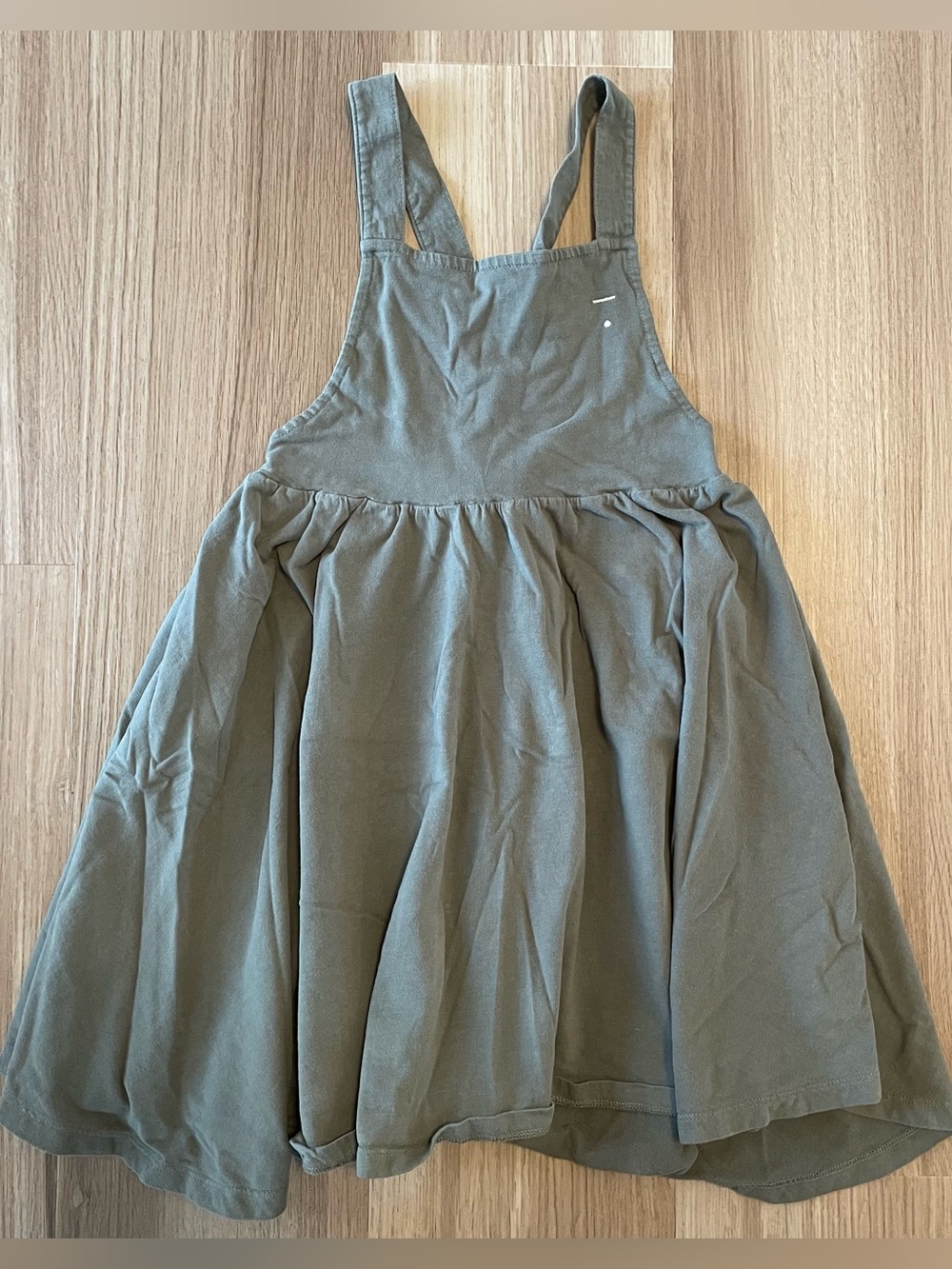 Gray Label Girls 5/6 GOTS Organic Cotton Pinafore Dress Green Cottage Lagenlook